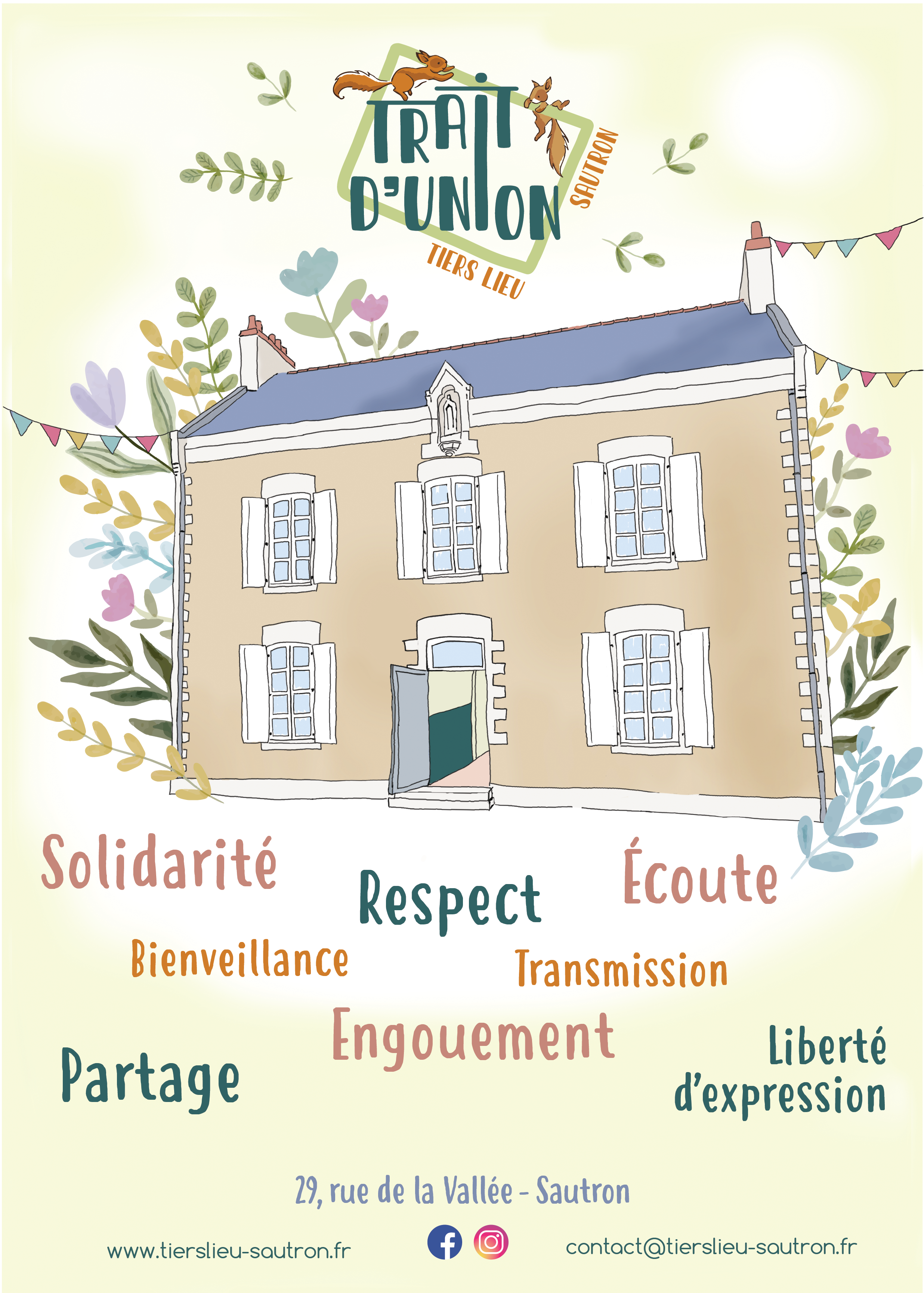 Les valeurs du Trait d'Union, tiers-lieu de Sautron, Nantes 44