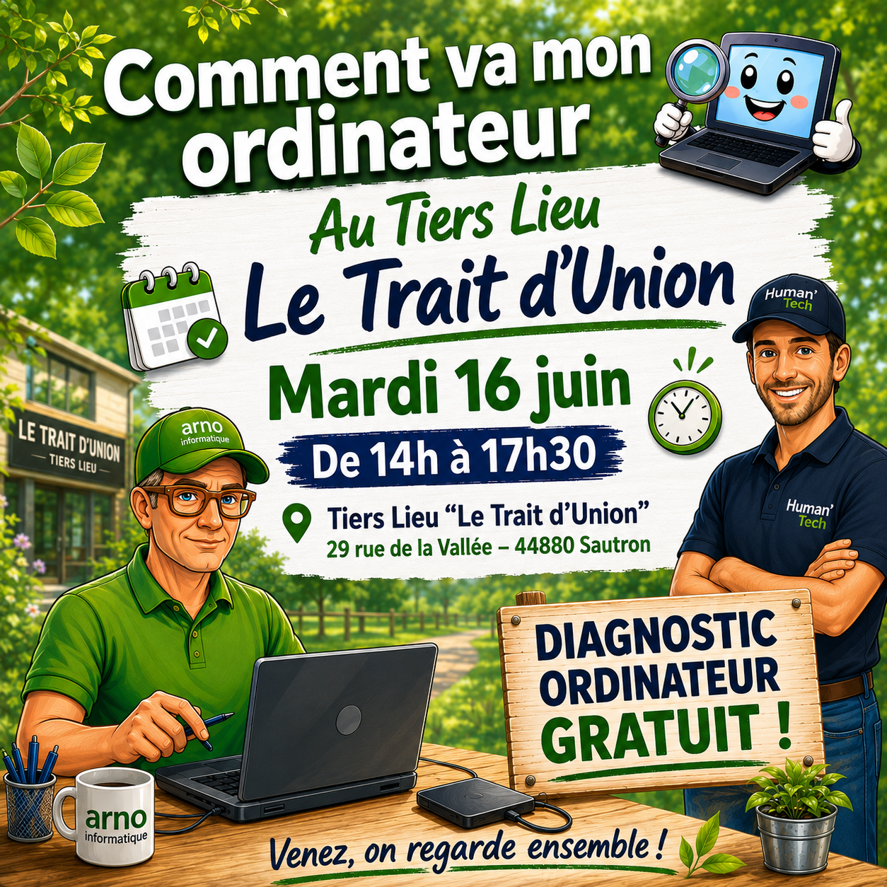 Diagnostic ordinateur au tiers-lieu de Sautron